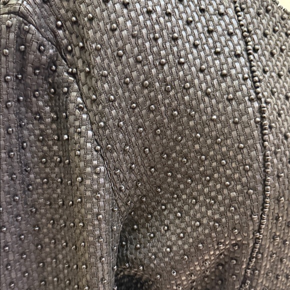 Issey Miyake Vintage woven leather Black Textured Jacket with Bow Closures - Picture 5 of 9